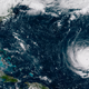 Florence on the right, with Florida on the left for comparison, seen on Monday (Sept. 10)